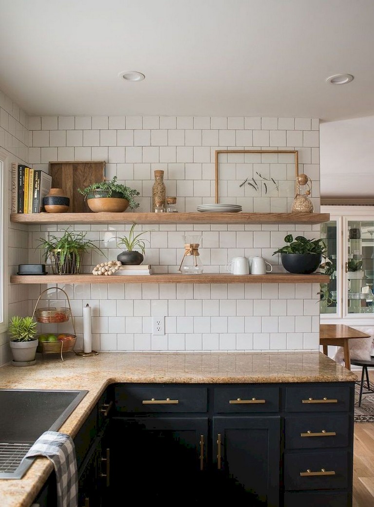 37 Inspiring DIY Small Kitchen  Open  Shelves Decor Ideas 