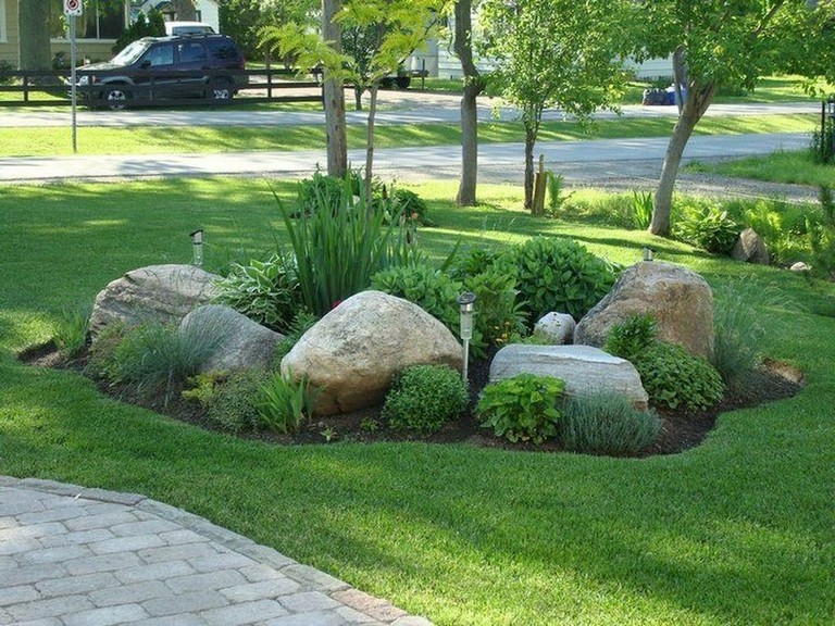 63+ Beautiful Front Yard Rock Garden Landscaping Ideas - Page 56 of 64