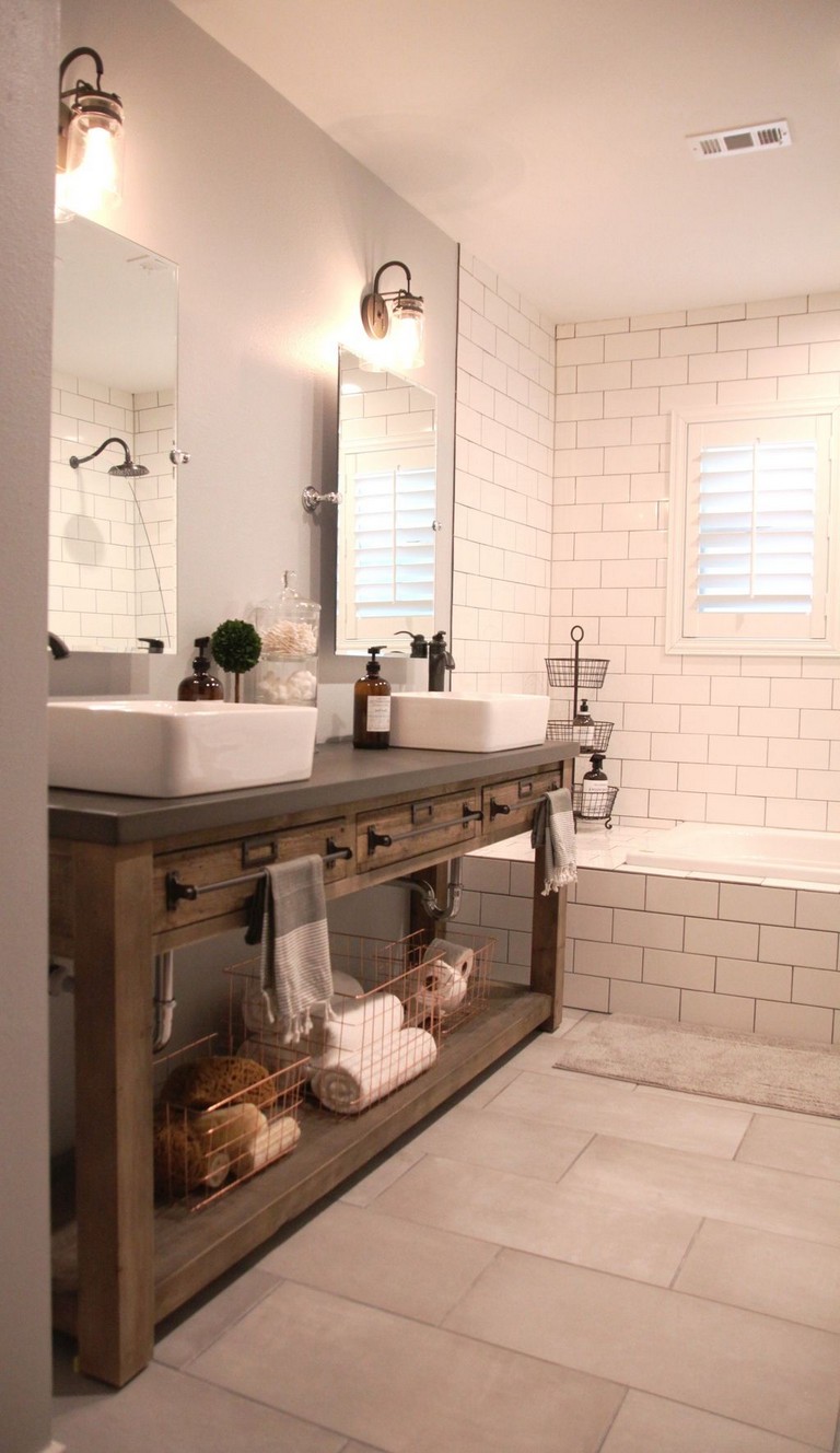 73+ Marvelous Modern Farmhouse Style Bathroom Remodel Decor Ideas