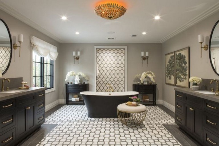 39 Elegant Black White Bathroom Design Ideas