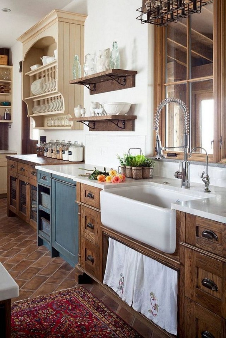 43+ Smart Rustic Farmhouse Kitchen Cabinets Remodel Ideas ...