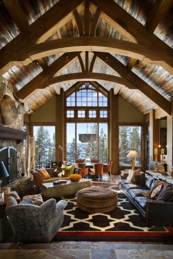 44+ Stunning Rustic Mountain Farmhouse Decorating Ideas - Page 25 of 46